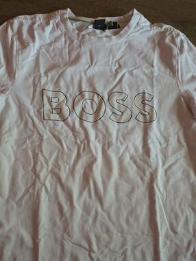 Boss White Tee with Outline Logo